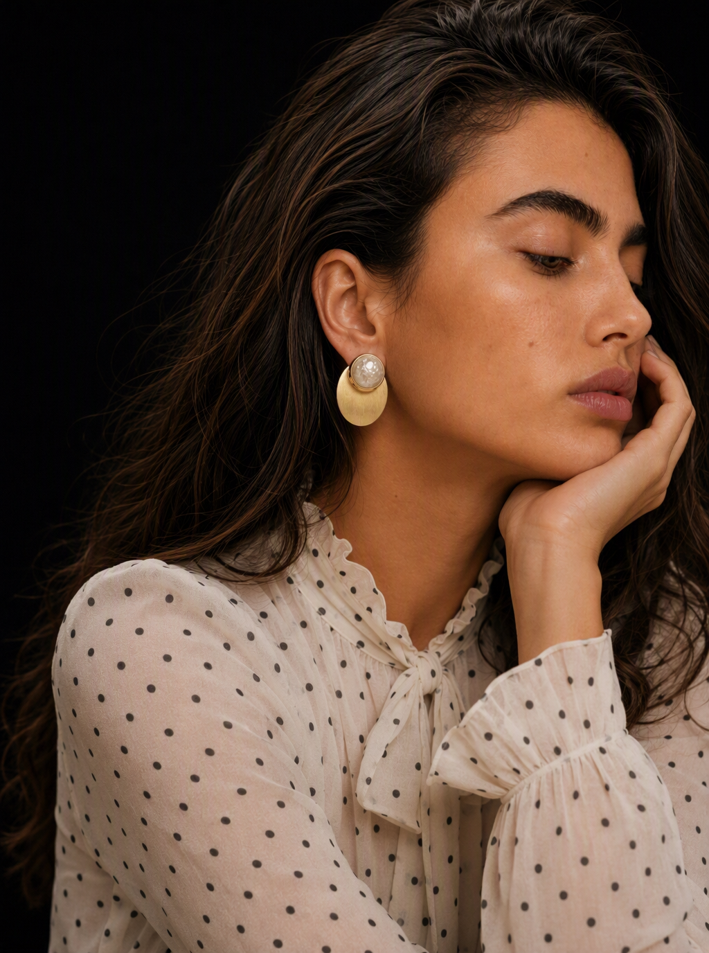 Vespera Round Pearl Earring