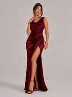 Vivia Cowl Slit Maxi Dress
