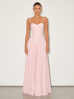 Abito lungo Colette in chiffon con corsetto