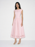 Andrea Embroidered Bow Midi Dress
