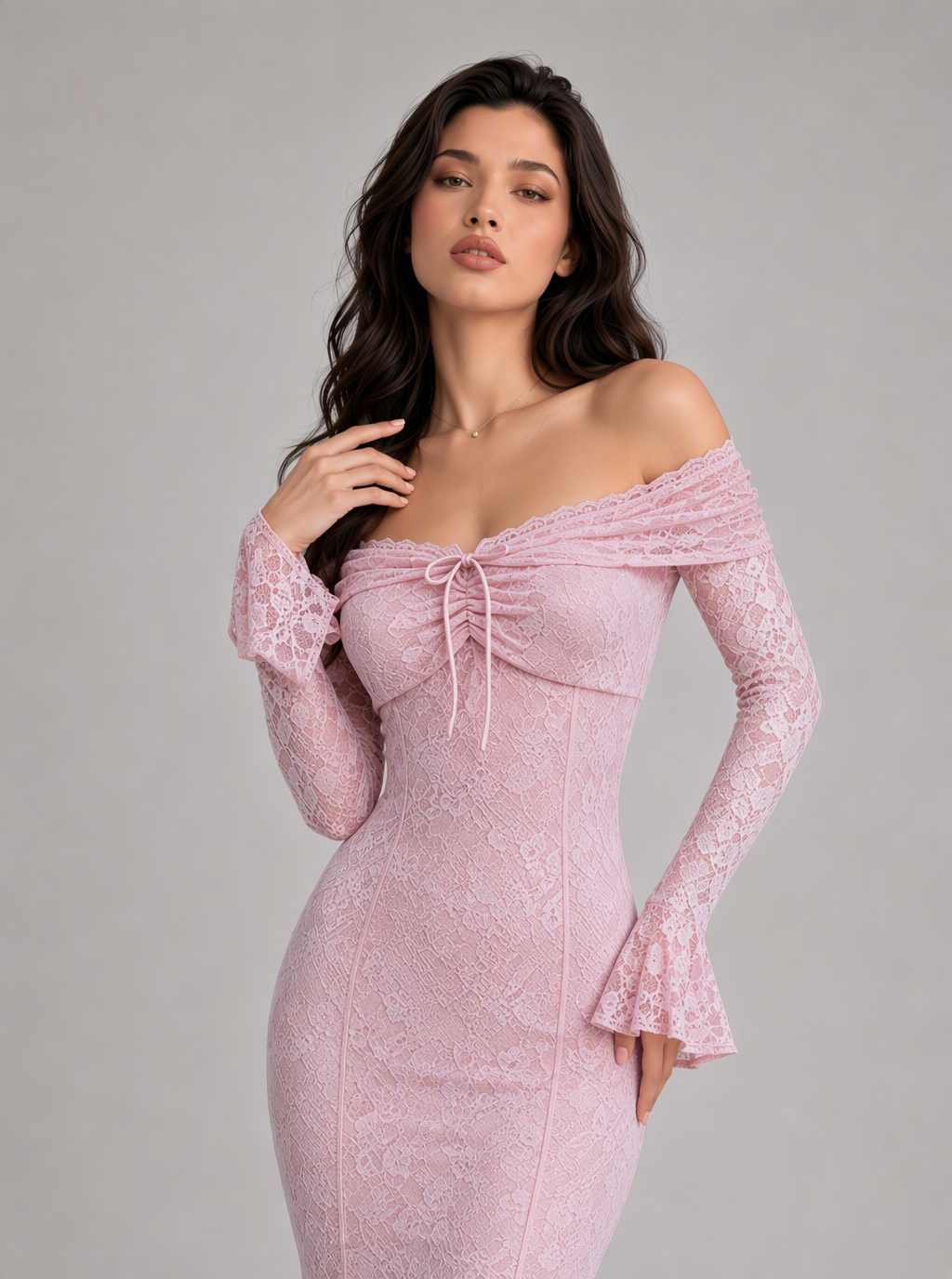 Albertine Off-Shoulder Lace Maxi Dress