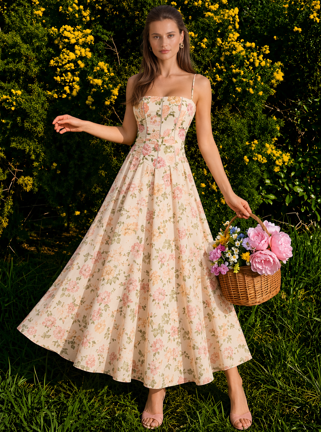 Jocelyn Floral Lace Midi Dress