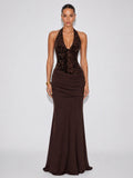 Vesper Sequin Halter Maxi Dress