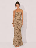 Robe longue sirène Soraya Jacquard