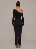 Gabija Asymmetric Ruched Maxi Dress