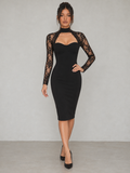 Zephrina Soline lace-yoke cutout midi dress