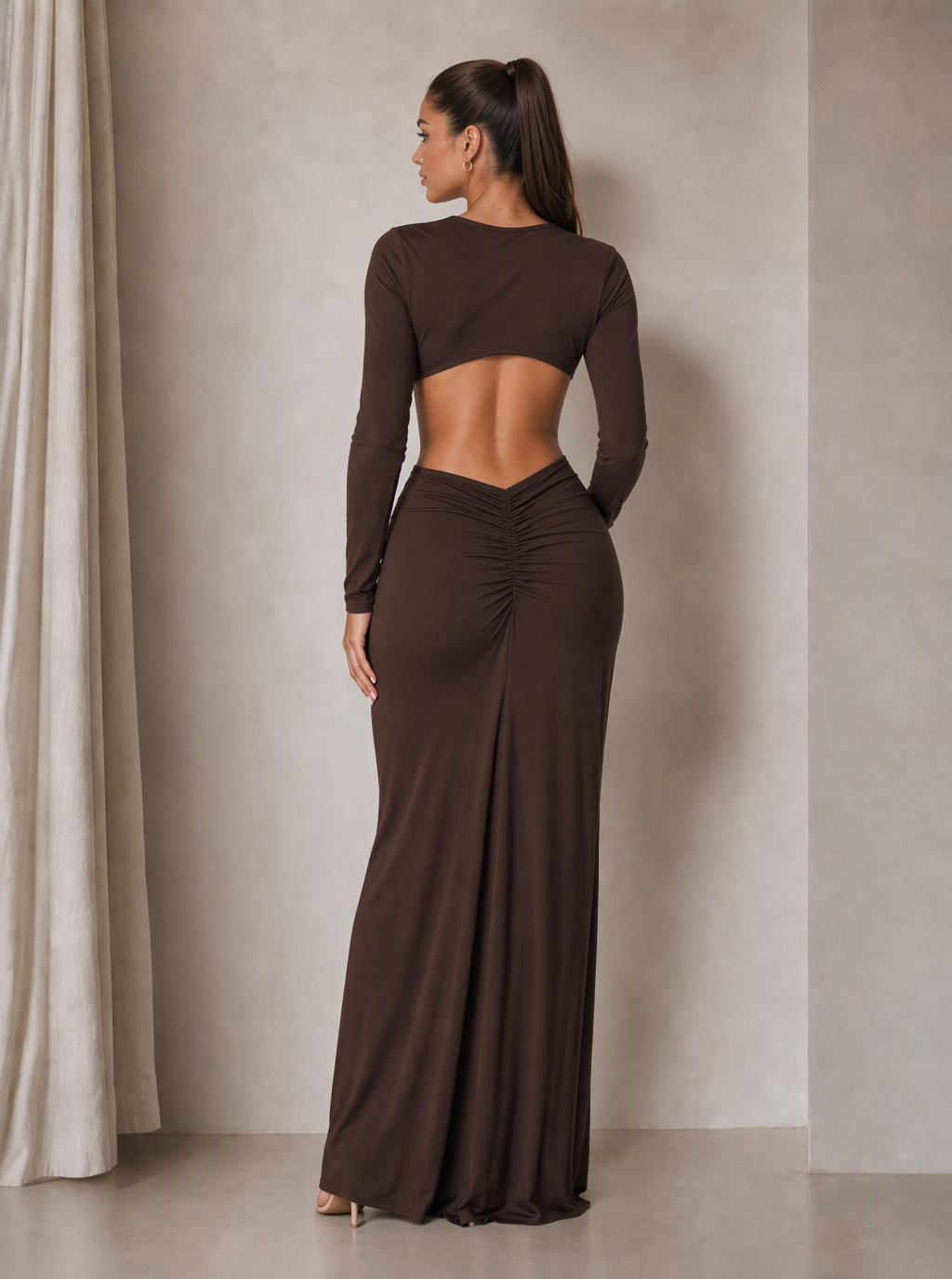 Zephrina Virelle ruched knit maxi dress
