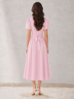 Robe midi Marnie à manches bouffantes