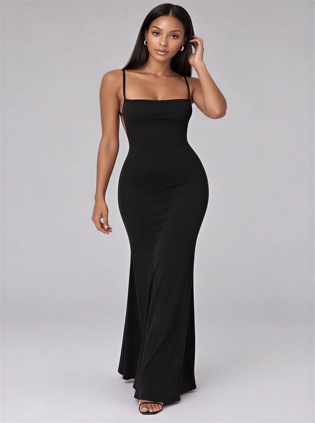 Rosalina Square-Neck Maxi Dress