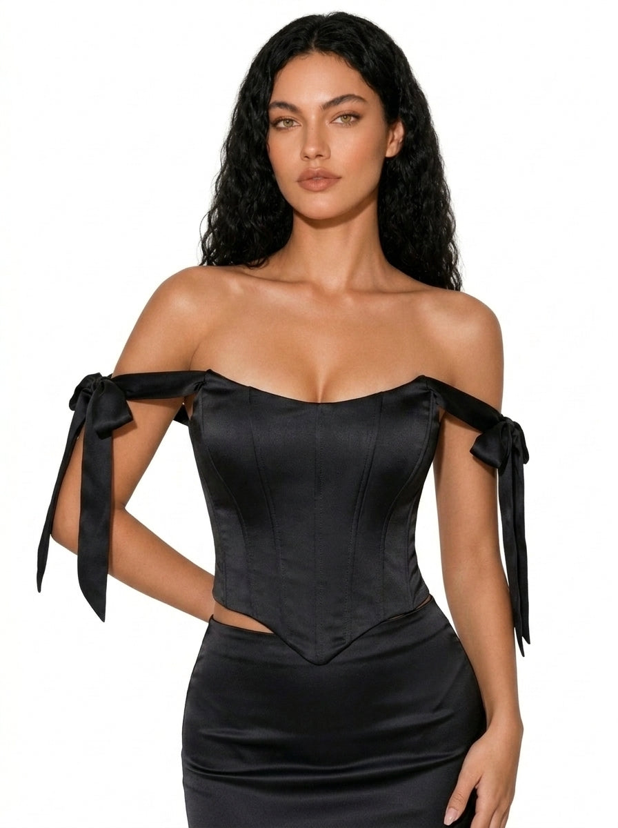 Zephrina Vivica bow shoulder satin bra