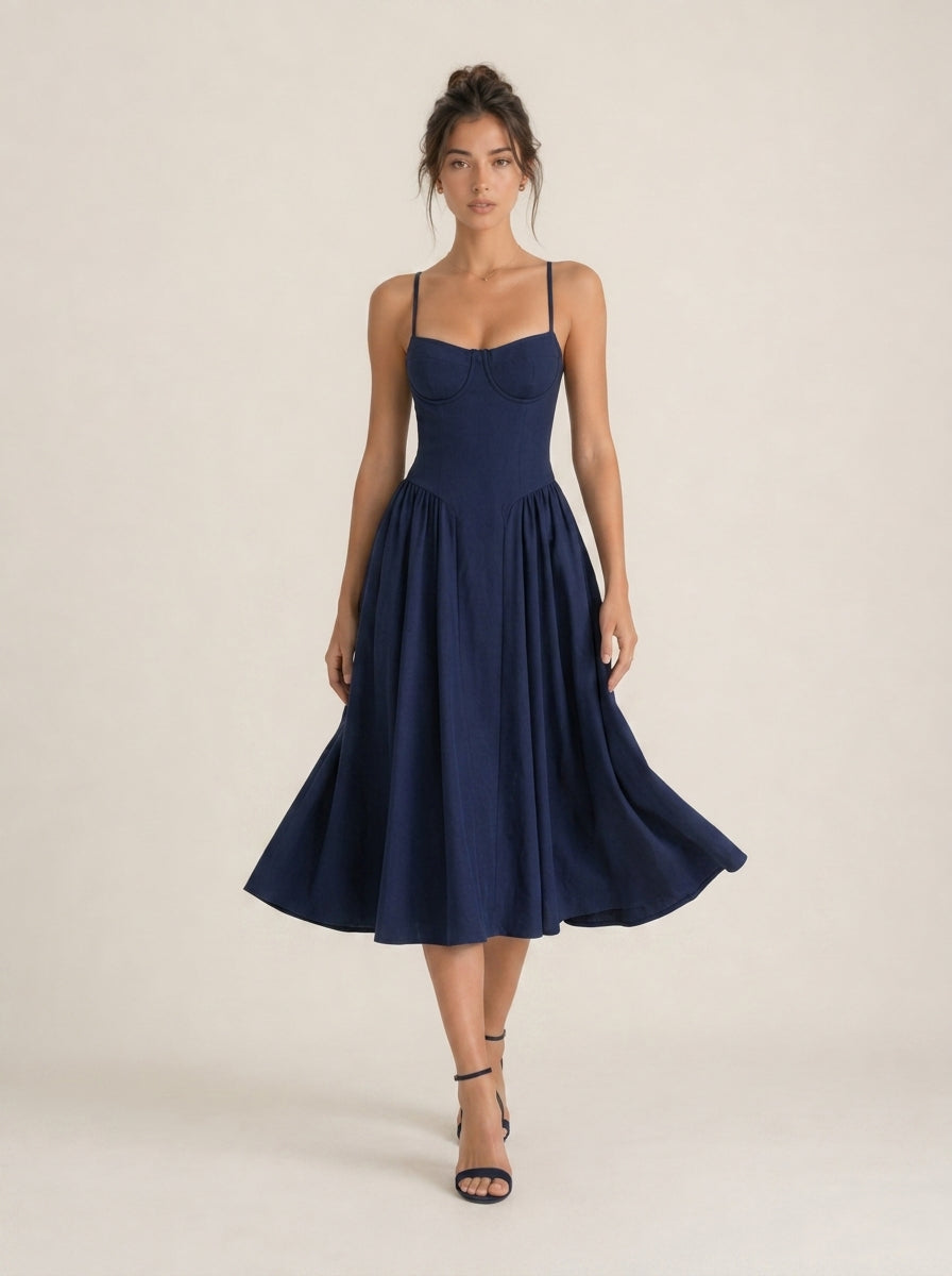 Spaghetti Strap Corset Waist Sundress