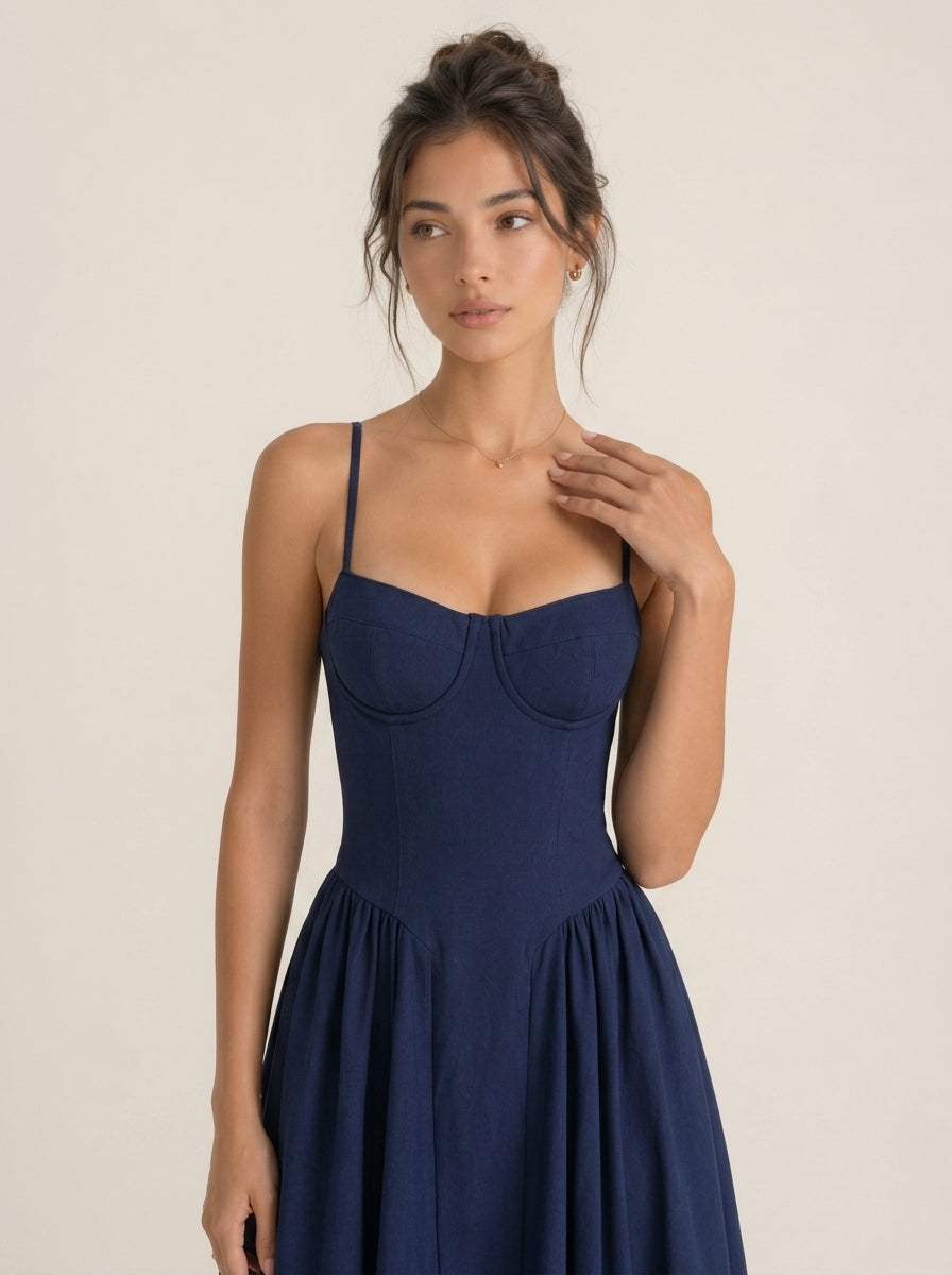 Spaghetti Strap Corset Waist Sundress