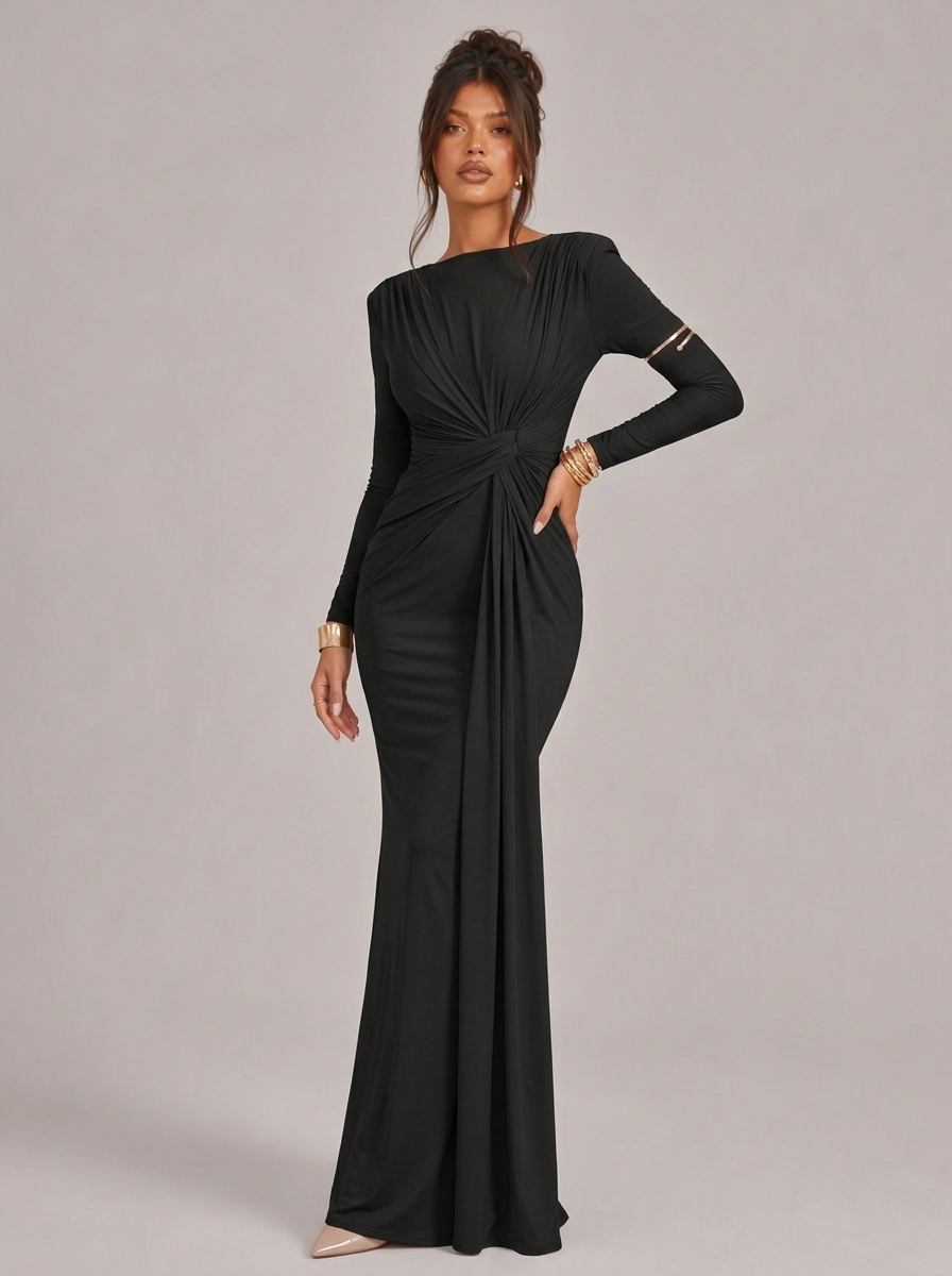 Isabeau Twisted Drape Maxi Dress