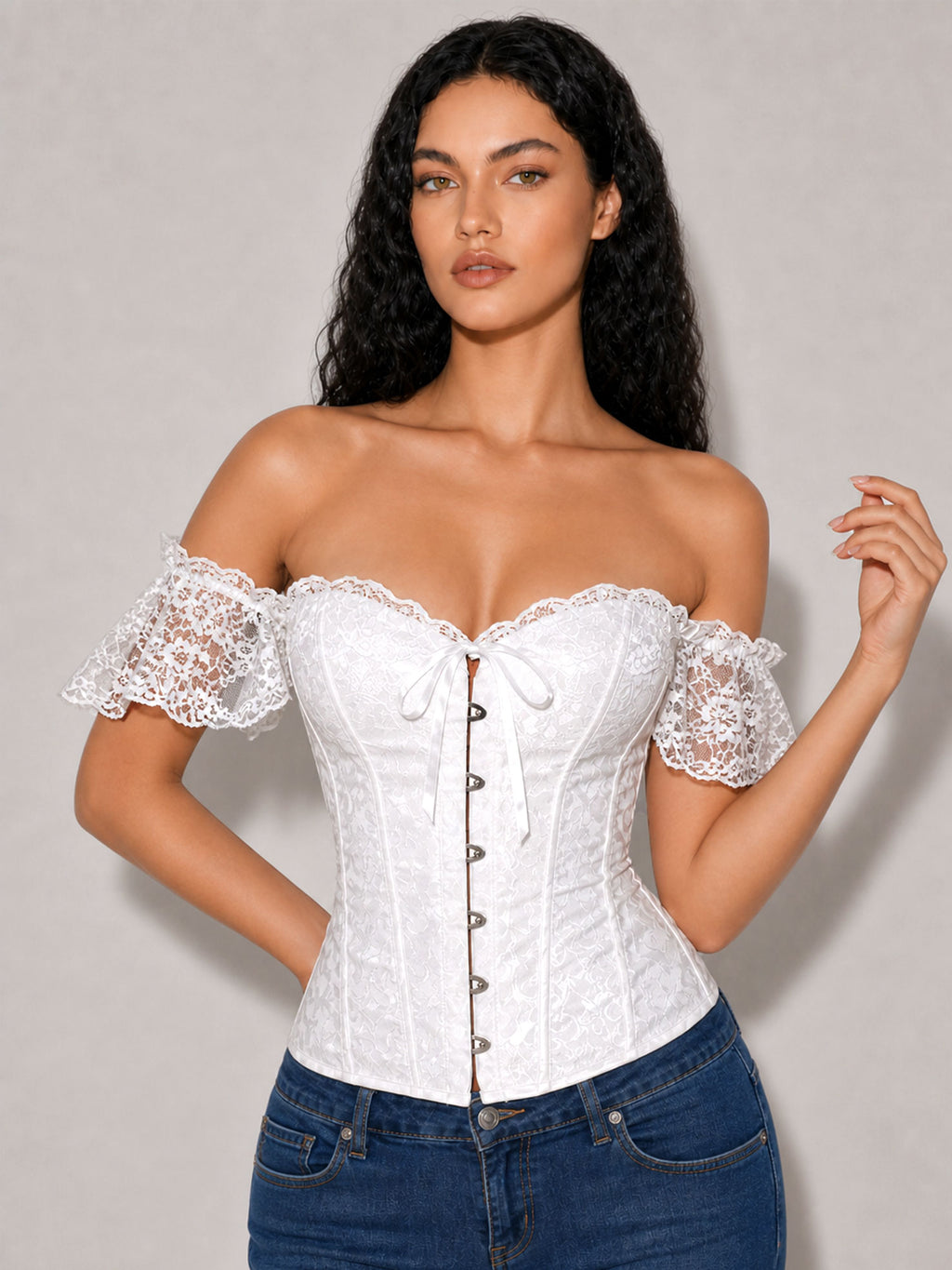 Zephrina Vespera off-shoulder bra in white