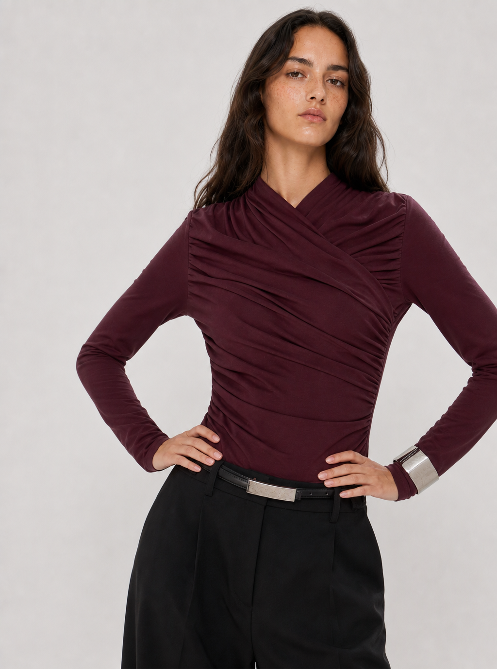 Amanda Ruched Knit Top