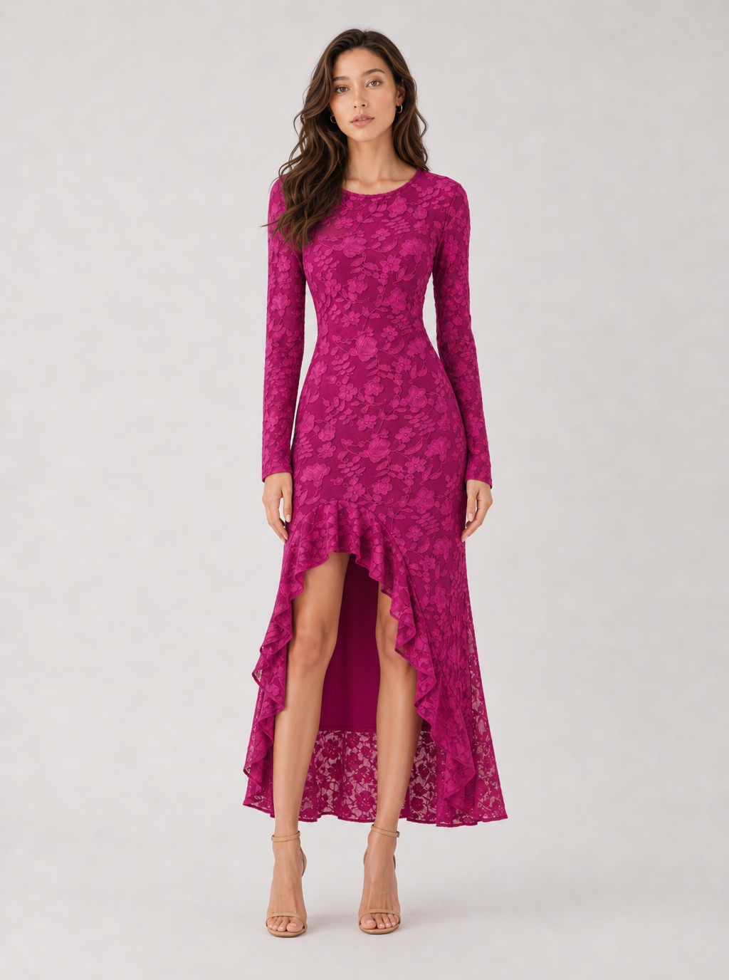 Clementina Floral High-Low Midi Dress