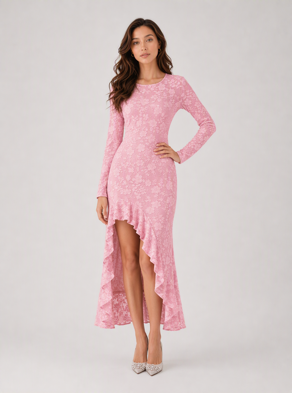 Clementina Floral High-Low Midi Dress