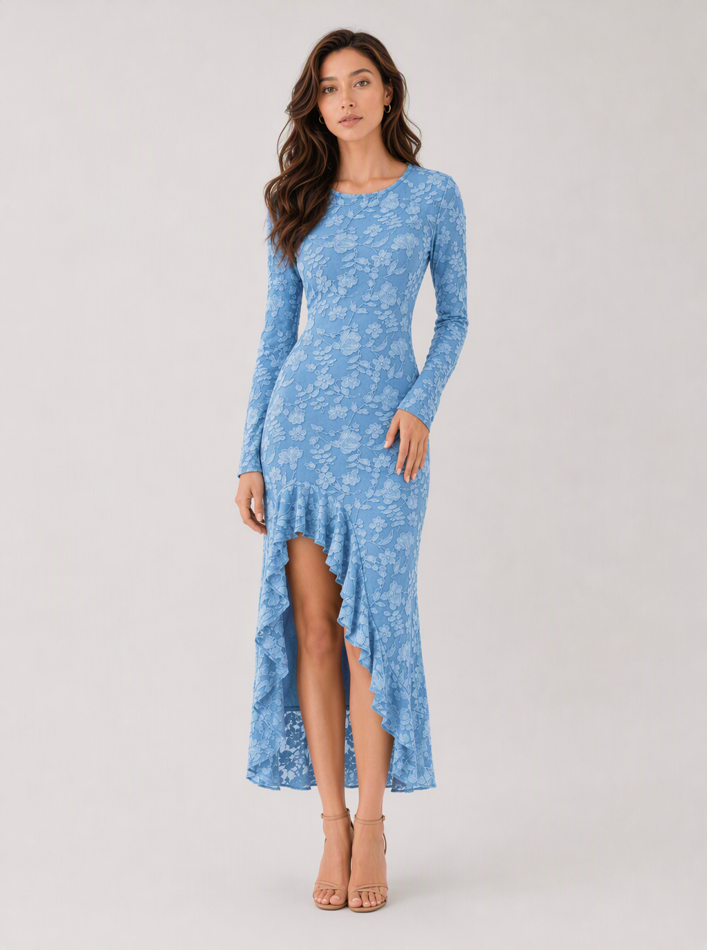 Clementina Floral High-Low Midi Dress