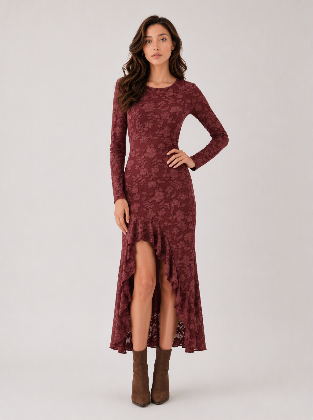 Clementina Floral High-Low Midi Dress