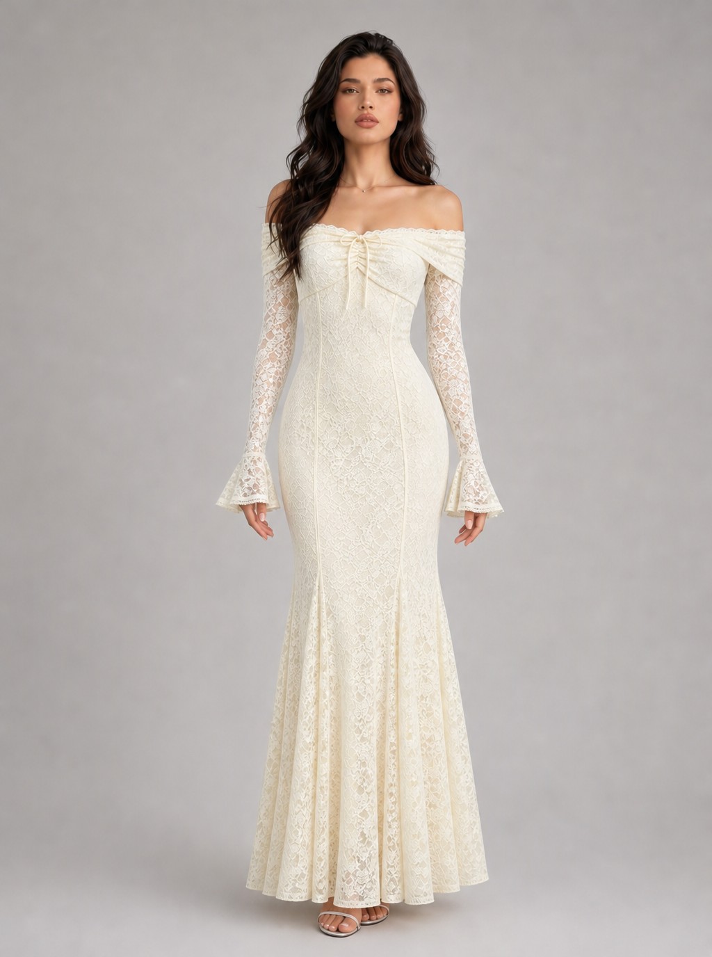 Albertine Off-Shoulder Lace Maxi Dress