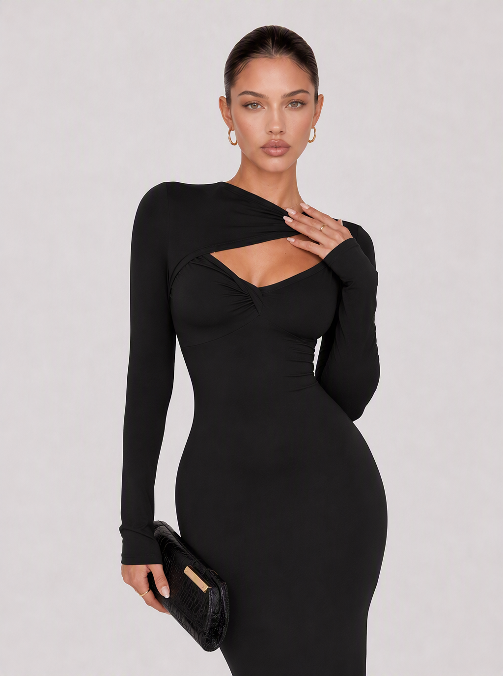 Sorevia Ruched Knit Midi Dress