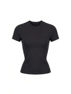 Hallie Basic Cropped T-Shirt mit Rundhalsausschnitt