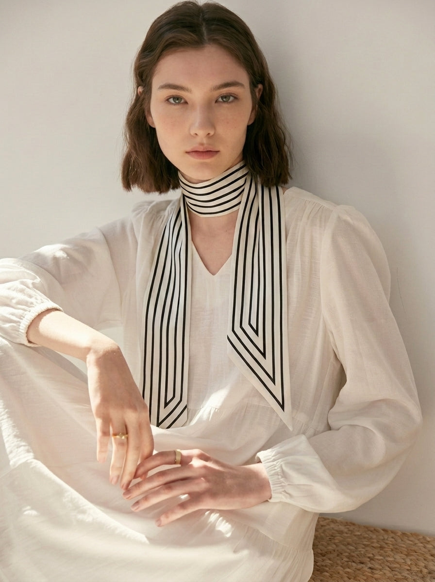 Vesper Stripe Skinny Scarf