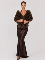 Marietta Draped Faux-Fur Shawl