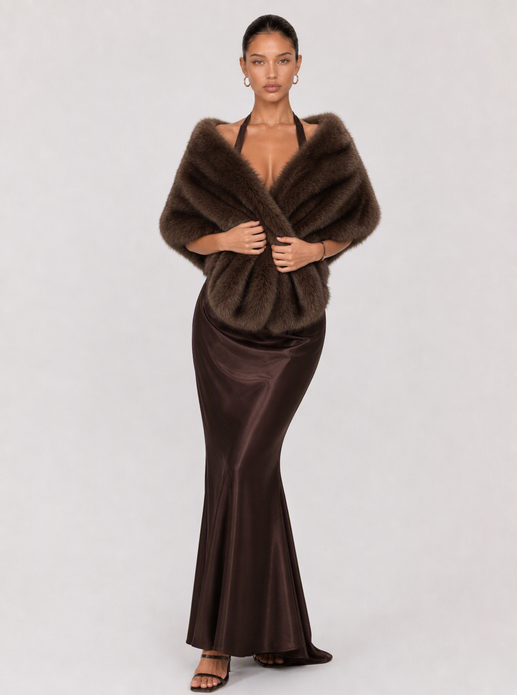 Marietta Draped Faux-Fur Shawl