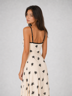 Amelia geblümtes Midikleid in Creme