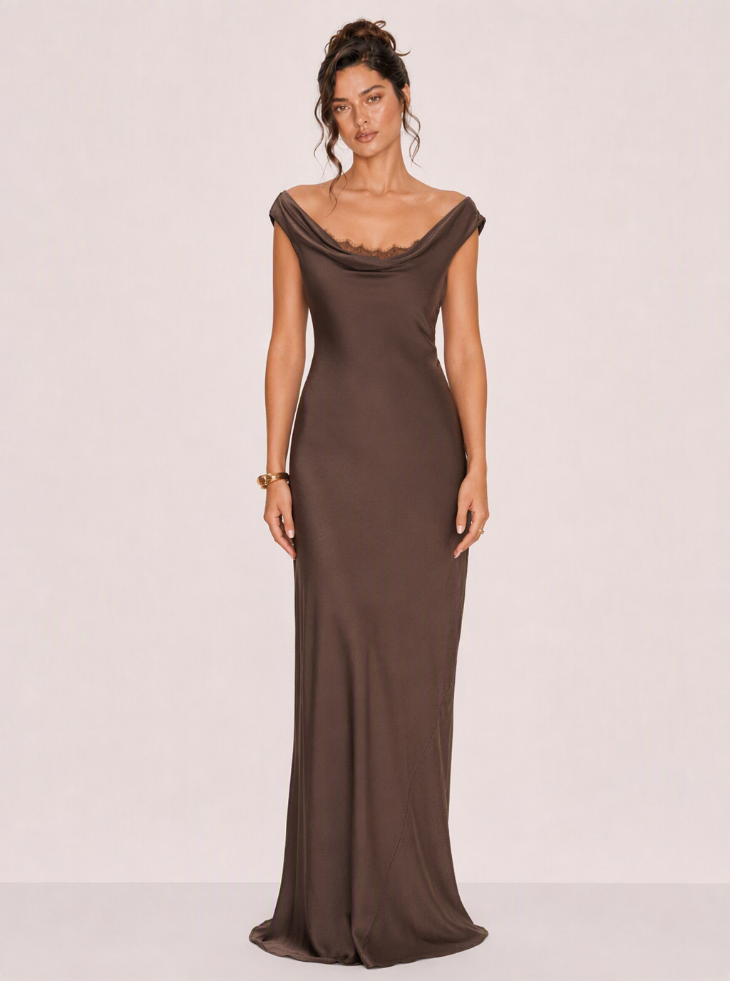 Zephrina Renata cowl satin maxi dress