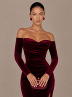 Winifred Off-Shoulder Velvet Maxi Dress
