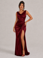Vivia Cowl Slit Maxi Dress