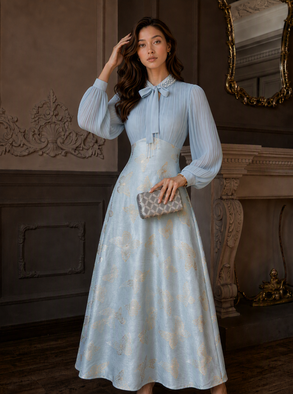 Zephrina Evarielle floral chiffon maxi dress