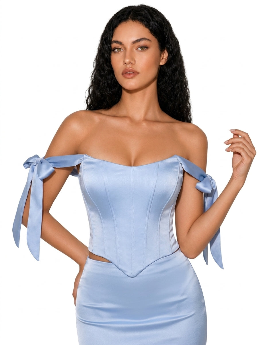 Zephrina Vivica bow shoulder satin bra