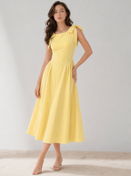 Brooke Bow Shoulder Midi Dress