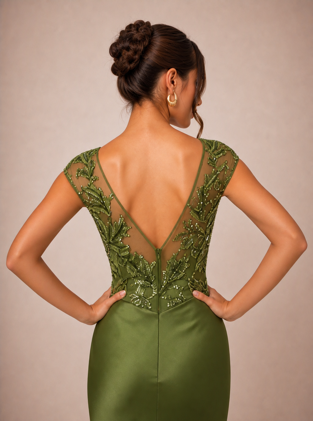 Zephrina Florimel botanical lace maxi dress in olive green