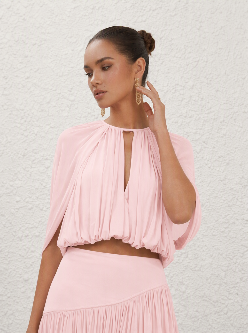 Marcella Pleated Cape Maxi Set