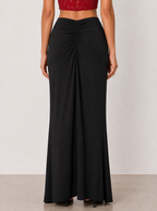 Zephrina Selene twist slit skirt in black