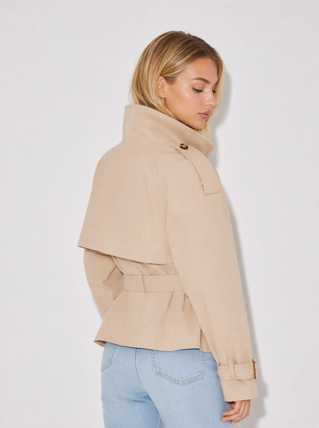 Zephrina Carys belted trench jacket in khaki