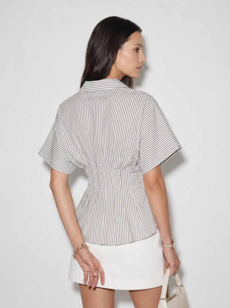 Marisol Striped Smocked Shirt