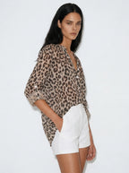 Vivica Leopard Chiffon Blouse