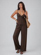 Esther Crinkle Wide-Leg Pant Set