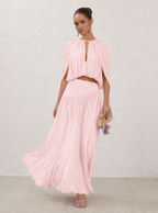 Ensemble maxi Marcella plissé avec cape