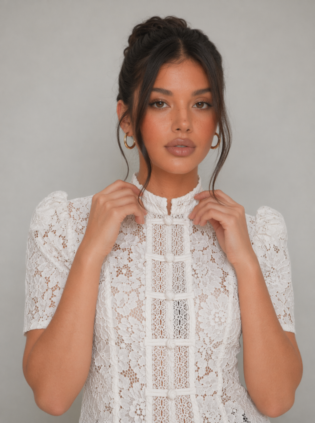 Cassandra Lace Mandarin Oberteil