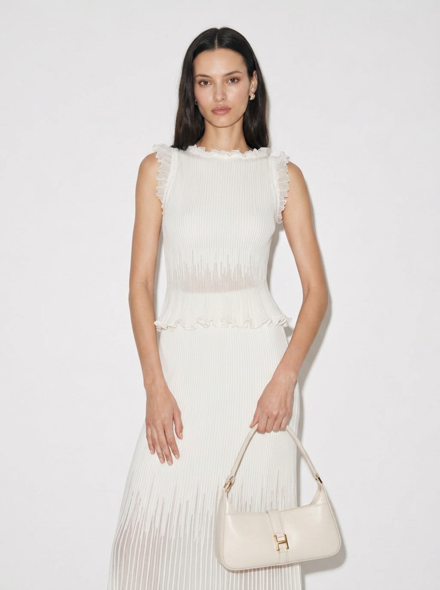 Kimberly Pleated Knit Skirt Set