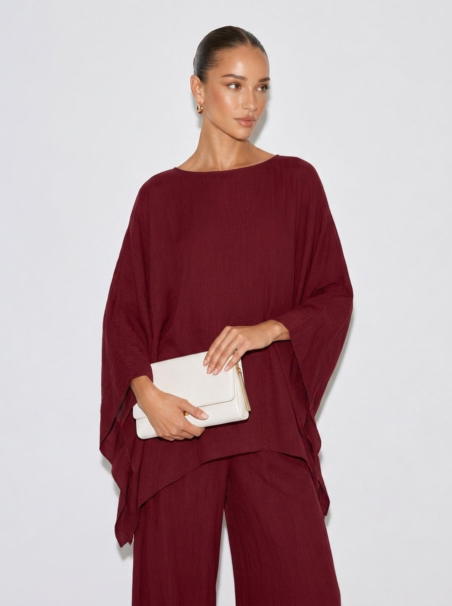 Mira Linen-Look Pant Set