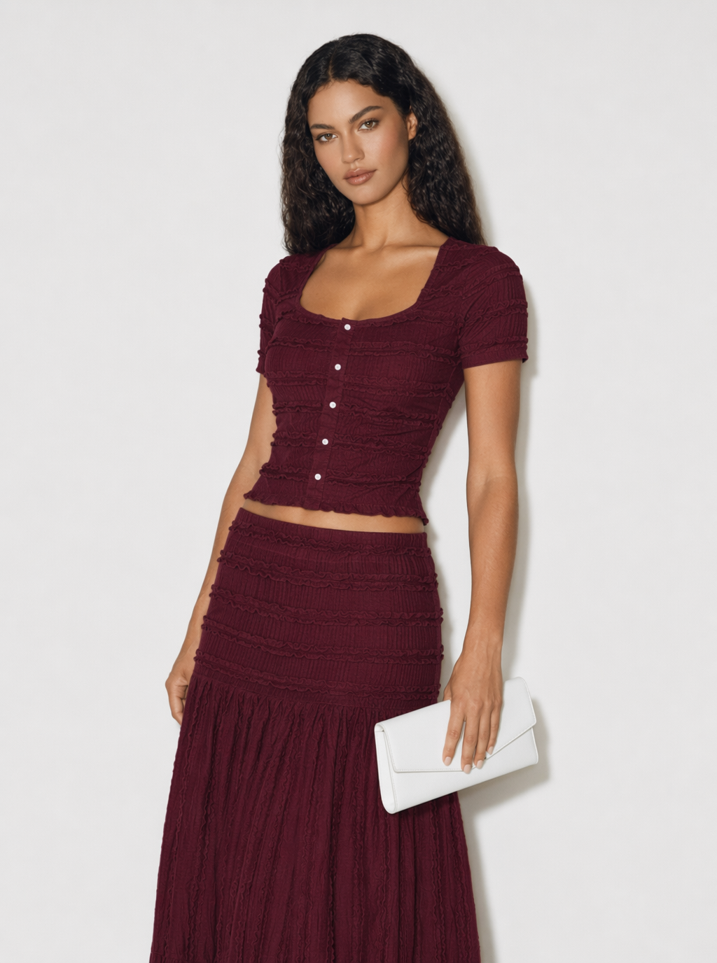 Isadora Textured Knit Skirt Set