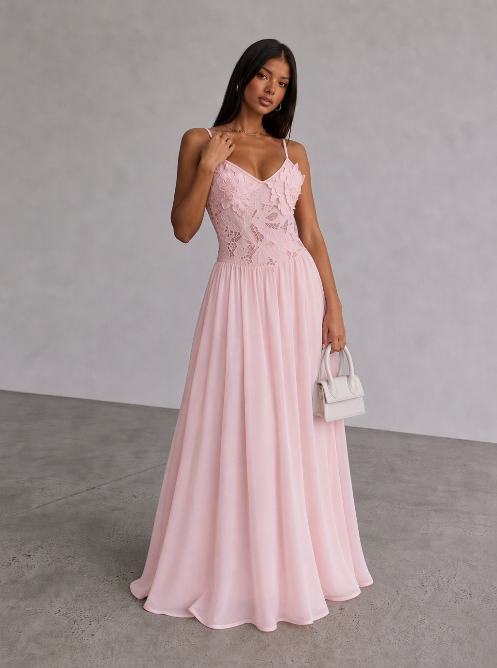 Mirela Lace Bodice Maxi Dress