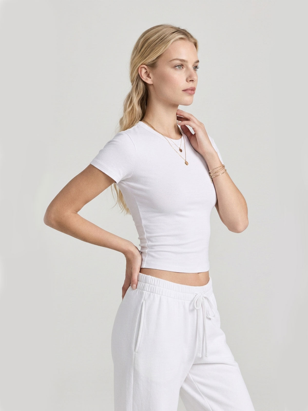 Fitted Crewneck Short-Sleeve Tee